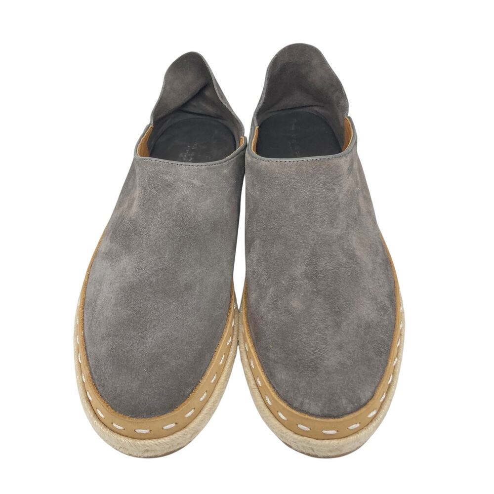 Rag & Bone Canyon Gray Suede Espadrille Slip On Flats Collapsible Mule Shoes EUC